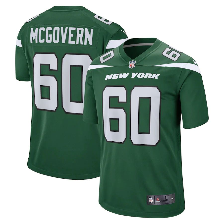 Men New York Jets 60 Connor McGovern Nike Gotham Green Game NFL Jersey